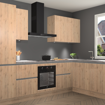 Madera Natuur greeploze keuken Geneve 109057