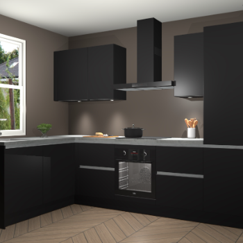 Zwarte greeploze keuken Beijing 109077