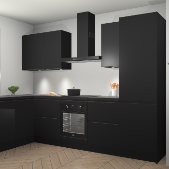 Zwarte greeploze keuken Beijing 109095