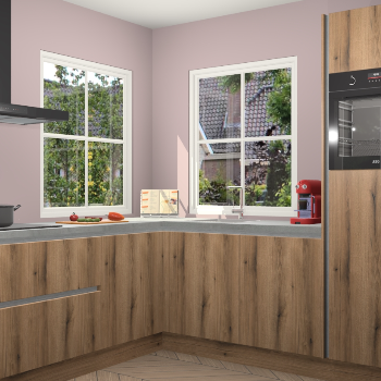 Goud Eiken greeploze keuken Pai 109308