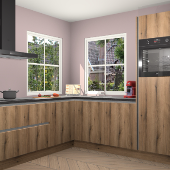 Goud Eiken greeploze keuken Pai 109314