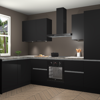 Zwarte greeploze keuken Beijing 109114