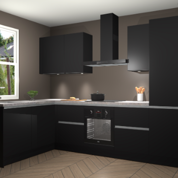 Zwarte greeploze keuken Beijing 109157