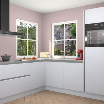 Sneeuwwitte hoogglans greeploze keuken Pai 109428