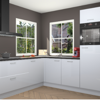 Sneeuwwitte hoogglans keuken Pai 109424