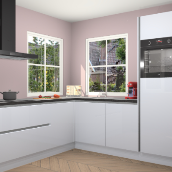 Sneeuwwitte hoogglans greeploze keuken Pai 109429