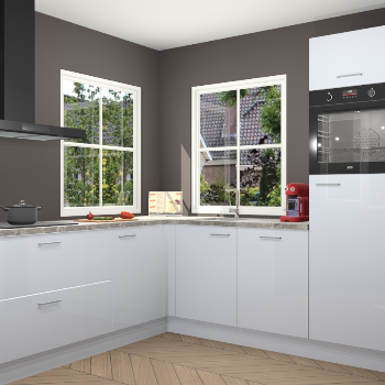 Sneeuwwitte hoogglans keuken Pai 109425