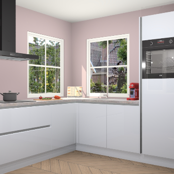 Sneeuwwitte hoogglans greeploze keuken Pai 109431