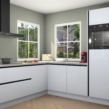 Sneeuwwitte hoogglans greeploze keuken Pai 109446