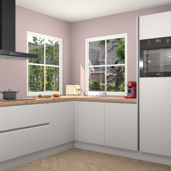 Zijdegrijze hoogglans greeploze keuken Pai 109354