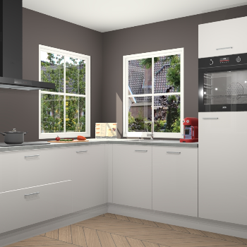 Zijdegrijze hoogglans keuken Pai 109449