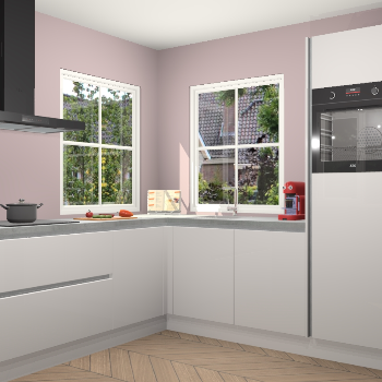 Zijdegrijze hoogglans greeploze keuken Pai 109450