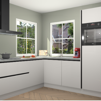 Zijdegrijze hoogglans greeploze keuken Pai 109454