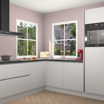 Zijdegrijze hoogglans greeploze keuken Pai 109457