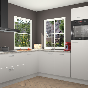 Zijdegrijze hoogglans keuken Pai 109462