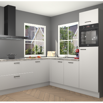 Zijdegrijze hoogglans keuken Pai 109465