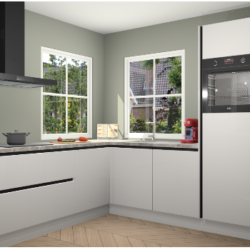 Zijdegrijze hoogglans greeploze keuken Pai 109466