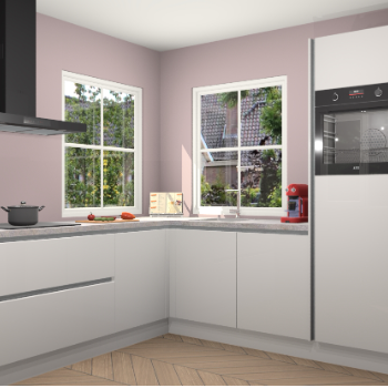 Zijdegrijze hoogglans greeploze keuken Pai 109469