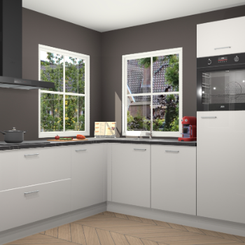 Zijdegrijze hoogglans keuken Pai 109473