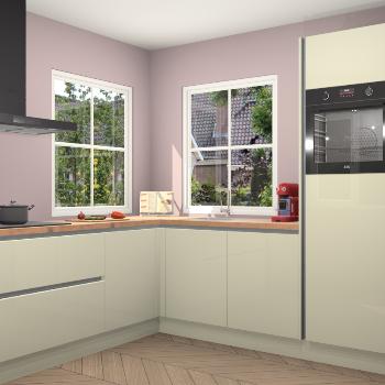 Magnolia hoogglans greeploze keuken Pai 109360