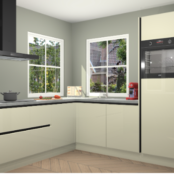 Magnolia hoogglans greeploze keuken Pai 109599