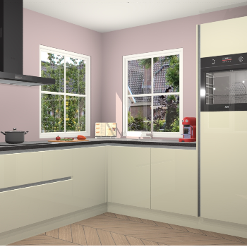 Magnolia hoogglans greeploze keuken Pai 109608