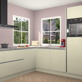 Magnolia hoogglans greeploze keuken Pai 109609