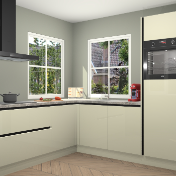 Magnolia hoogglans greeploze keuken Pai 109621