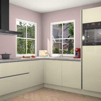 Magnolia hoogglans greeploze keuken Pai 109610