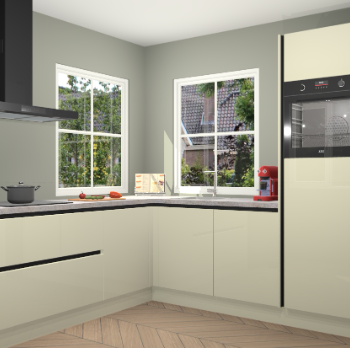 Magnolia hoogglans greeploze keuken Pai 109622