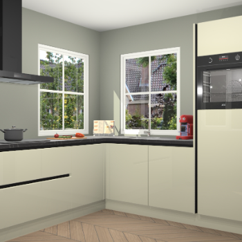 Magnolia hoogglans greeploze keuken Pai 109623