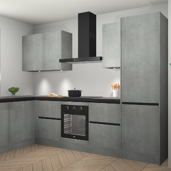 Beton Parelgrijs greeploze keuken Beijing 109743