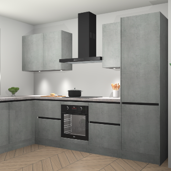 Beton Parelgrijs greeploze keuken Beijing 109824