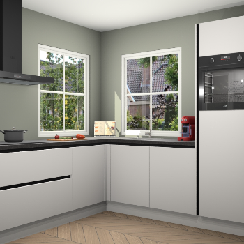 Zijdegrijze greeploze keuken Pai 109771