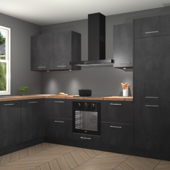 Beton Zwarte keuken Beijing 109947