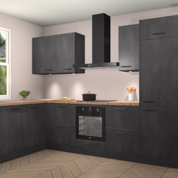 Beton Zwarte keuken Beijing 109950