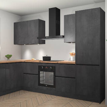 Beton Zwarte greeploze keuken Beijing 109951