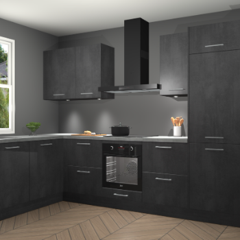 Beton Zwarte keuken Beijing 109953