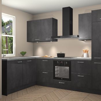 Beton Zwarte keuken Beijing 109954