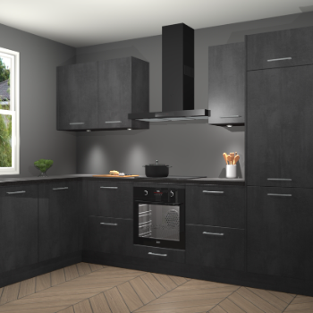 Beton Zwarte keuken Beijing 110041