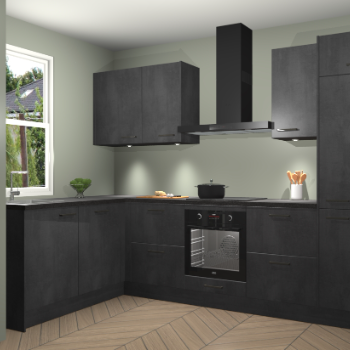 Beton Zwarte keuken Beijing 110047