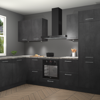 Beton Zwarte keuken Beijing 110058