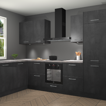 Beton Zwarte keuken Beijing 110079