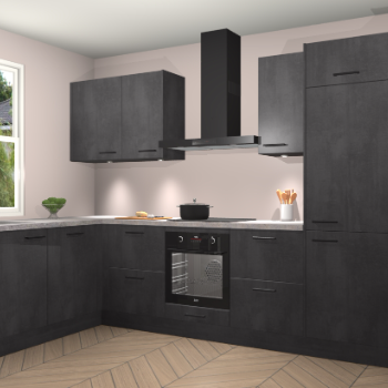 Beton Zwarte keuken Beijing 110082