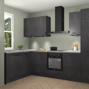 Beton zwarte keuken Beijing 21939