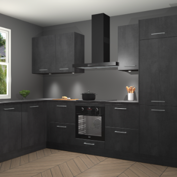 Beton Zwarte keuken Beijing 110102