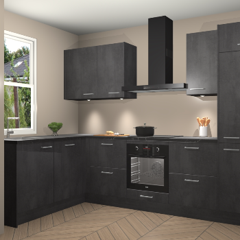 Beton Zwarte keuken Beijing 110103