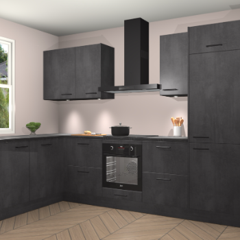 Beton Zwarte keuken Beijing 110105