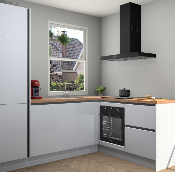 Sneeuwwitte hoogglans greeploze keuken Phuket 109237