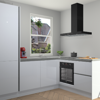 Sneeuwwitte hoogglans greeploze keuken Phuket 109252